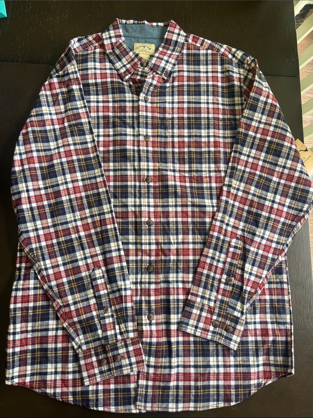 Blue Mountain Red and Blue Plaid Button-Up Shirt